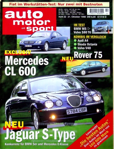 Deckblatt Auto Motor und Sport (22/1998)